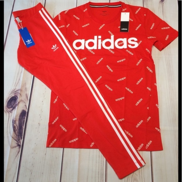 adidas red outfit